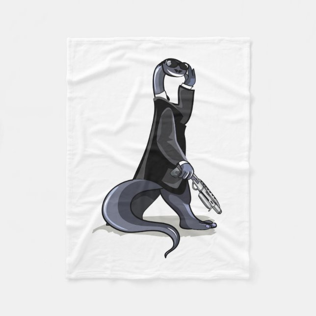Brontosaurus Dressed As A Movie Character. Fleece Blanket (Front)