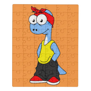 Brontosaurus Dressed In Hip Hop Clothing. Jigsaw Puzzle