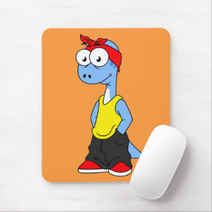 Brontosaurus Dressed In Hip Hop Clothing. Mouse Pad