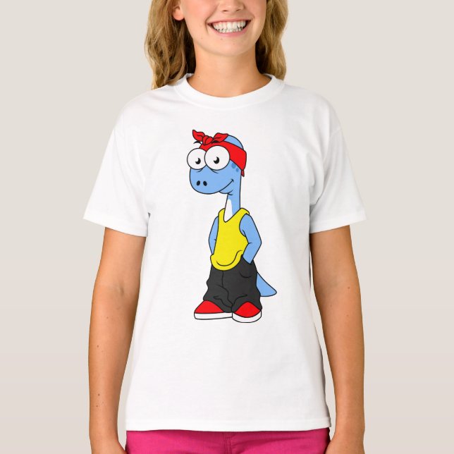 Brontosaurus Dressed In Hip Hop Clothing. T-Shirt (Front)
