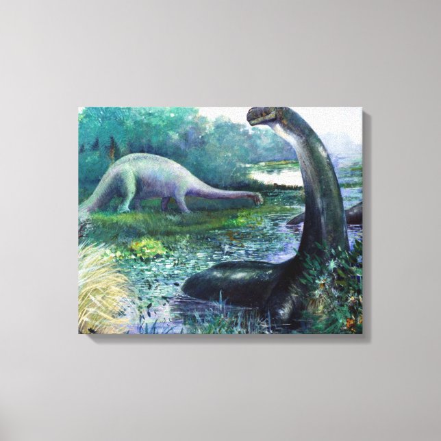 Brontosaurus in Water Canvas Print (Front)
