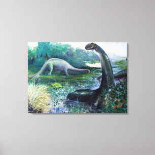 Brontosaurus in Water Canvas Print
