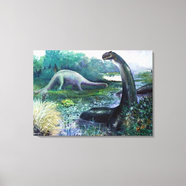 Brontosaurus in Water Canvas Print (Front)