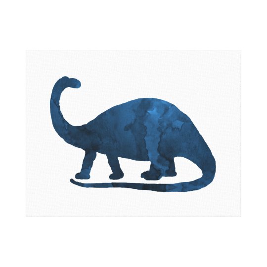 Brontosaurus Navy Blue Dinosaur Canvas Print Zazzle.ca