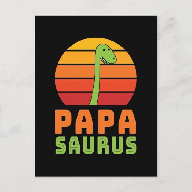 Brontosaurus Papasaurus Dinosaur Father's Day Postcard (Front)