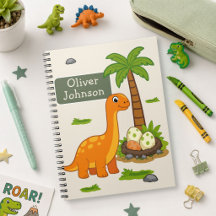 Brontosaurus Personnalisé Cahier École de Dinosaur