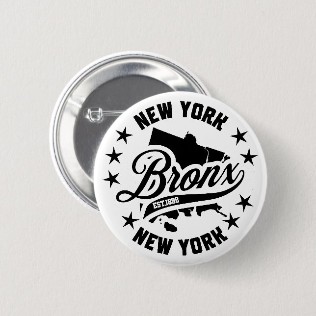Bronx,New York 2 Inch Round Button (Front & Back)