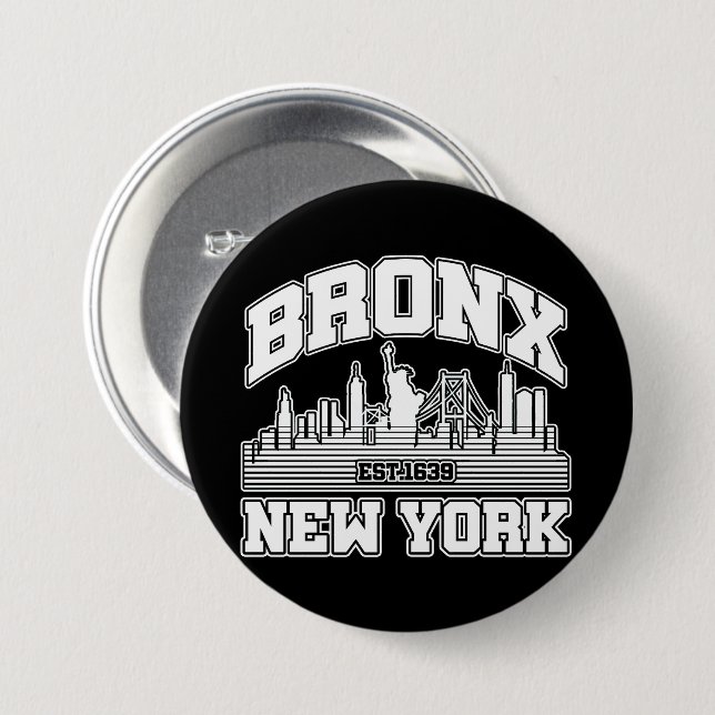 Bronx,New York 3 Inch Round Button (Front & Back)