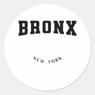 Bronx New York Black  Classic Round Sticker