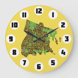 Bronx New York City Typography Map Clock
