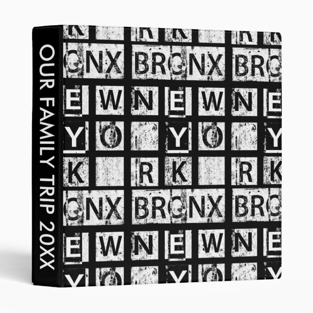 Bronx New York | Grunge Typography Binder (Front/Spine)