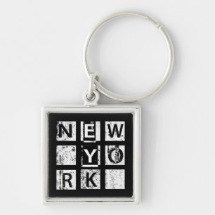 Bronx New York Grunge Typography Keychain