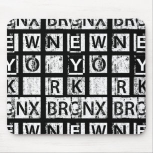 Bronx New York   Grunge Typography Mouse Pad