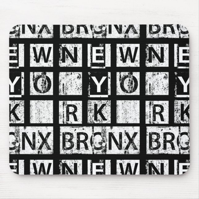 Bronx New York | Grunge Typography Mouse Pad (Front)