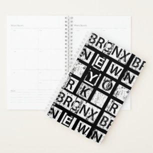 Bronx New York Grunge Typography Planner