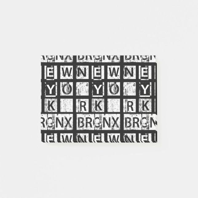 Bronx New York | Grunge Typography Post-it Notes (Front)