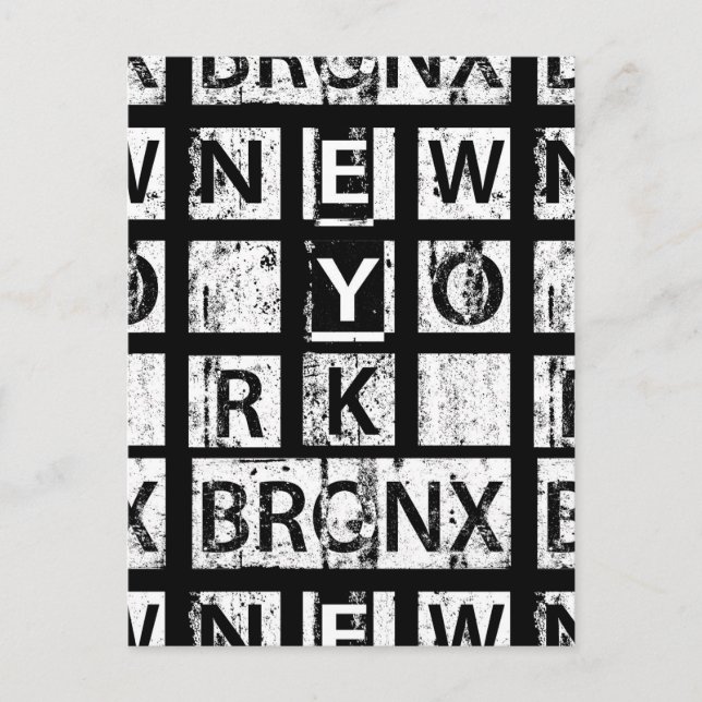 Bronx New York | Grunge Typography Postcard (Front)