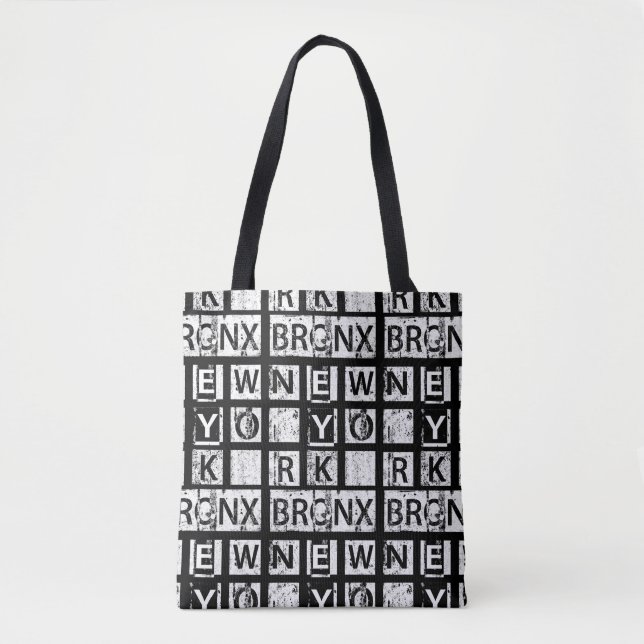 Bronx New York | Grunge Typography Tote Bag (Front)