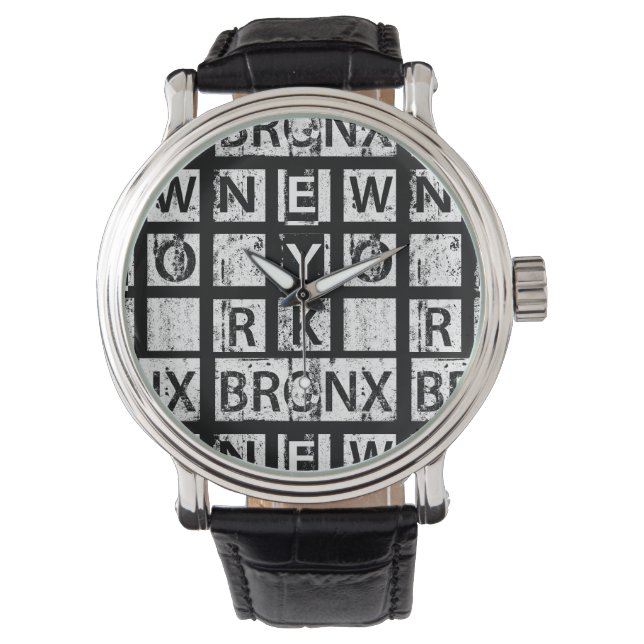 Bronx New York | Grunge Typography Watch (Front)