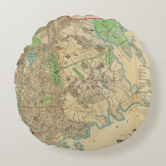Bronx, New York Round Pillow (Front)