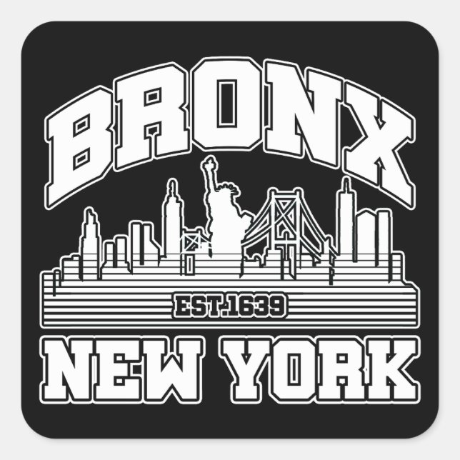 Bronx,New York Square Sticker (Front)