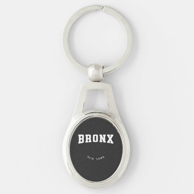Bronx New York White Keychain (Front)