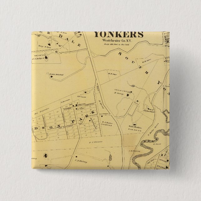 Bronx, NY 2 Inch Square Button (Front)