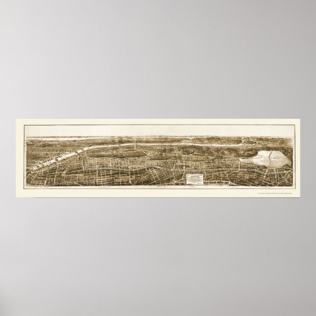 Bronx, NY Panoramic Map - 1897 Poster (Front)