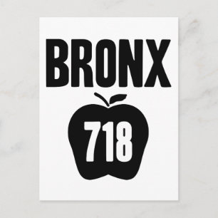 Bronx With Big Apple & 718 Area Code Cutout Postcard
