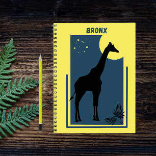 Bronx Zoo New York Vintage Giraffe Notebook