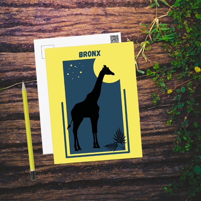 Bronx Zoo New York Vintage Giraffe Postcard (Creator Uploaded)