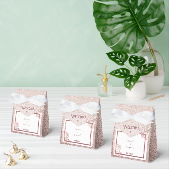  Bronze Adult Double Joint twin birthday   Favor Box (Multiple)