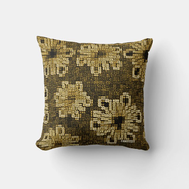 Bronze Against Brown Throw Pillow (Front)
