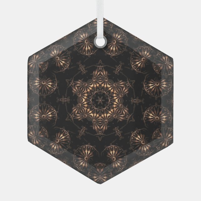Bronze Age Mandala  Glass Ornament (Front)