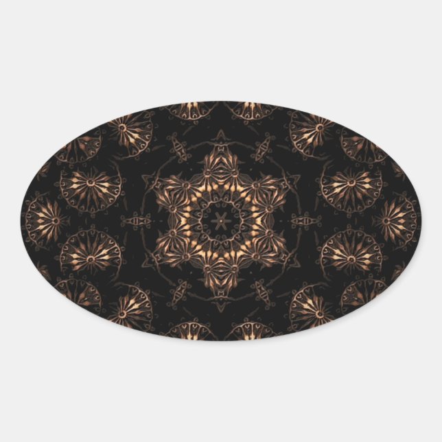 Bronze Age Mandala  Oval Sticker (Front)