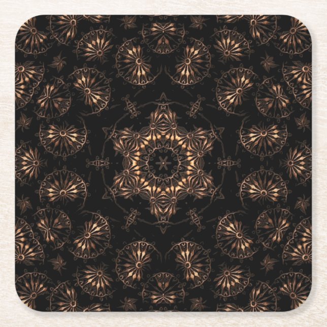 Bronze Age Mandala  Square Paper Coaster (Front)