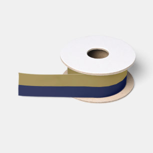 Bronze and Blue 1.5" Wide Satin Ribbon