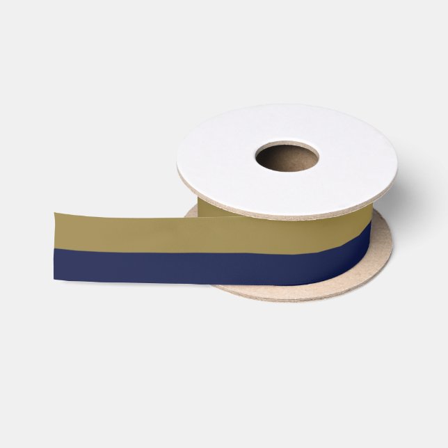 Bronze and Blue 1.5" Wide Satin Ribbon (Spool)
