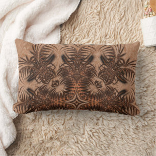 Bronze and Copper Geometric Abstract Lumbar Pillow