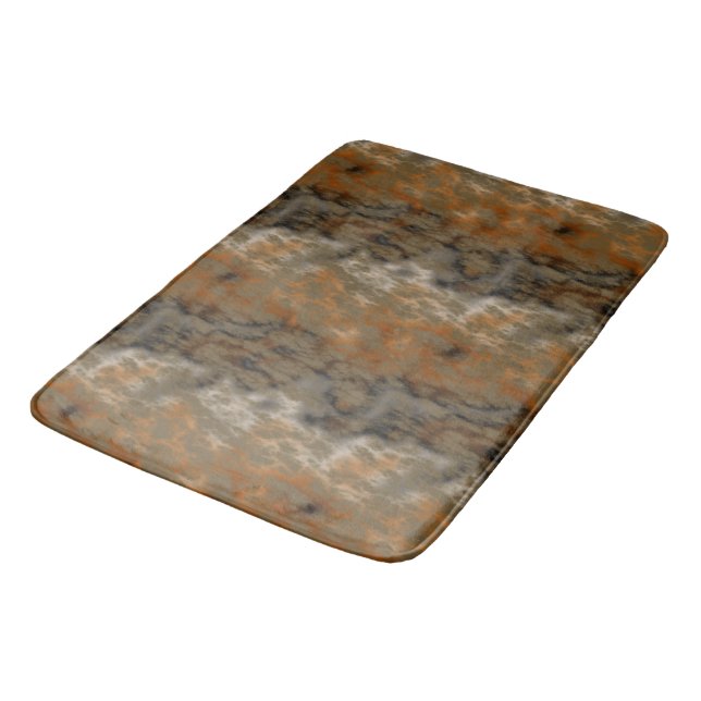 Bronze and Copper Marble Abstract Bath Mat (Angled)
