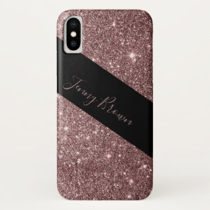 bronze and glitter elegant monogram Case-Mate iPhone case