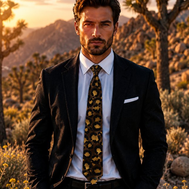 Bronze and Gold Leopard Print Tie (Creator Uploaded)