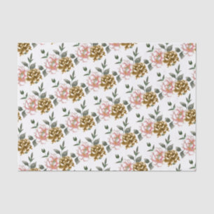 Bronze and Pink Peony Tissue Paper