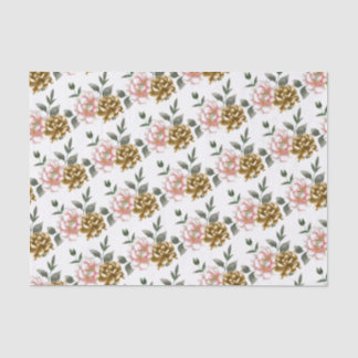 Bronze and Pink Peony Tissue Paper