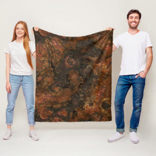 Bronze and Pink Stone Abstract Fleece Blanket