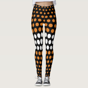 Bronze and White Polka Dot Pattern Leggings