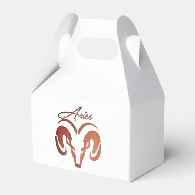 Bronze Aries the Ram Zodiac Favor Box (Front Side)