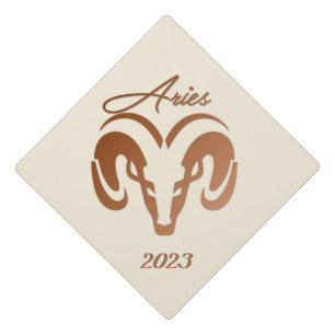 Bronze Aries the Ram Zodiac Graduation Cap Topper