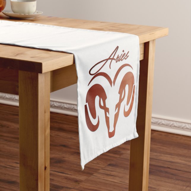 Bronze Aries the Ram Zodiac Long Table Runner (In Situ)