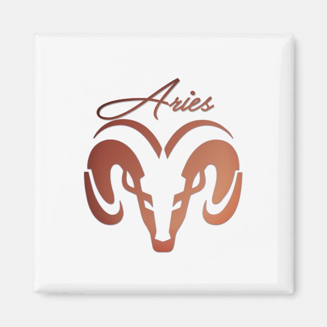 Bronze Aries the Ram Zodiac Magnet (Front)